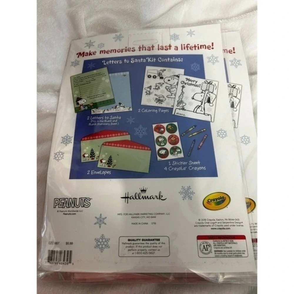 Hallmark Letters to Santa kit. Disney and peanuts‎ snoopy.. bundle of 3 New